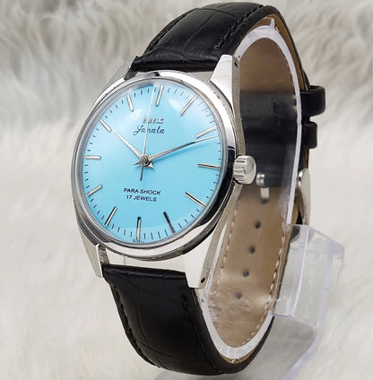 HMT Janata Tiffany Dial 17 Jewels Handwinding Stick Indices Watch