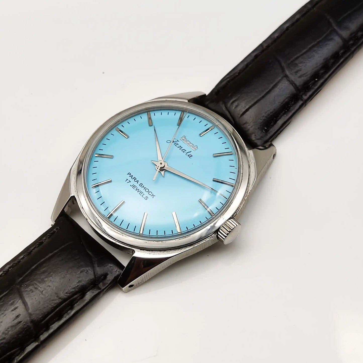 HMT Janata Tiffany Dial 17 Jewels Handwinding Stick Indices Watch