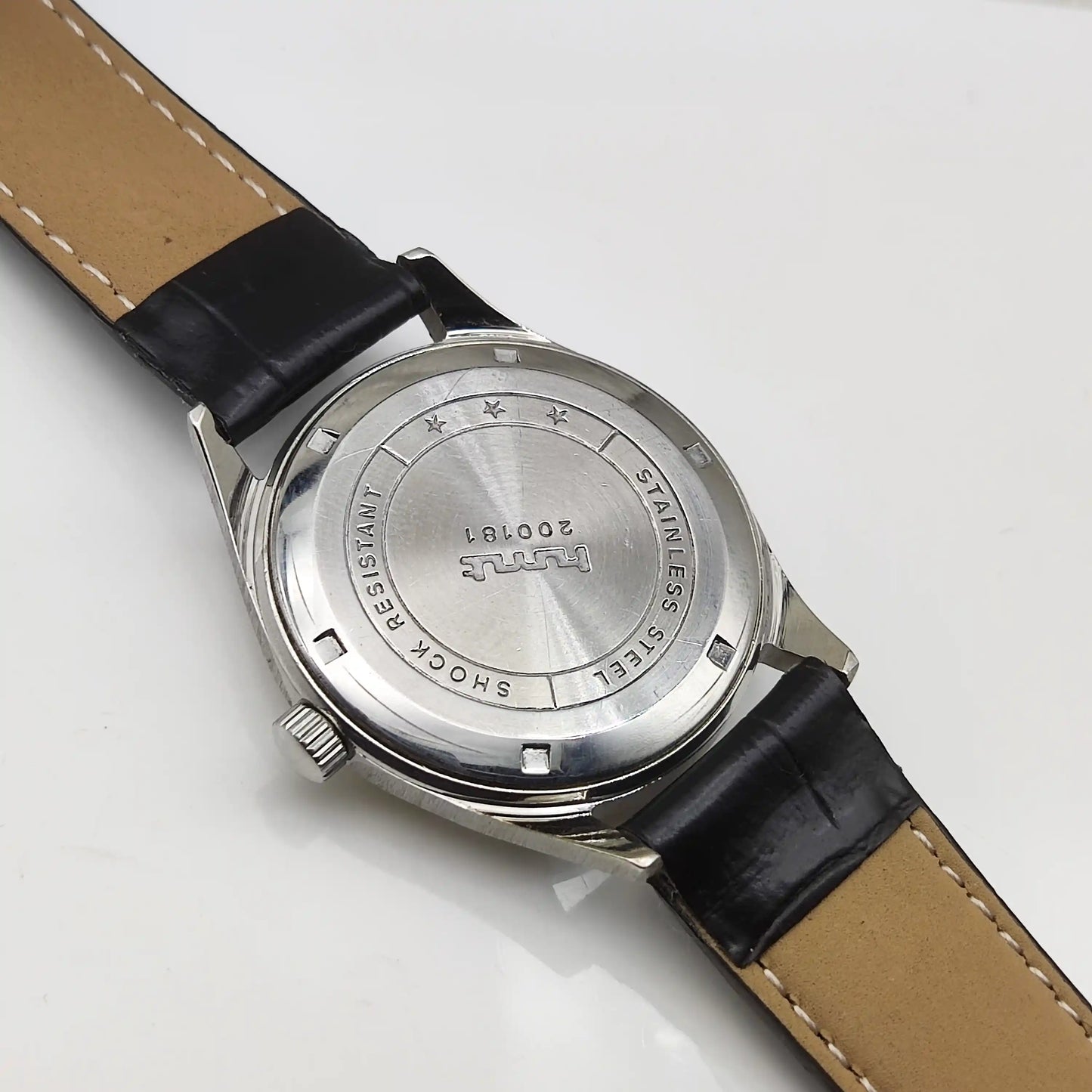 HMT Janata 17 Jewels Handwinding Watch Devanagari Font Sun Yellow Dial