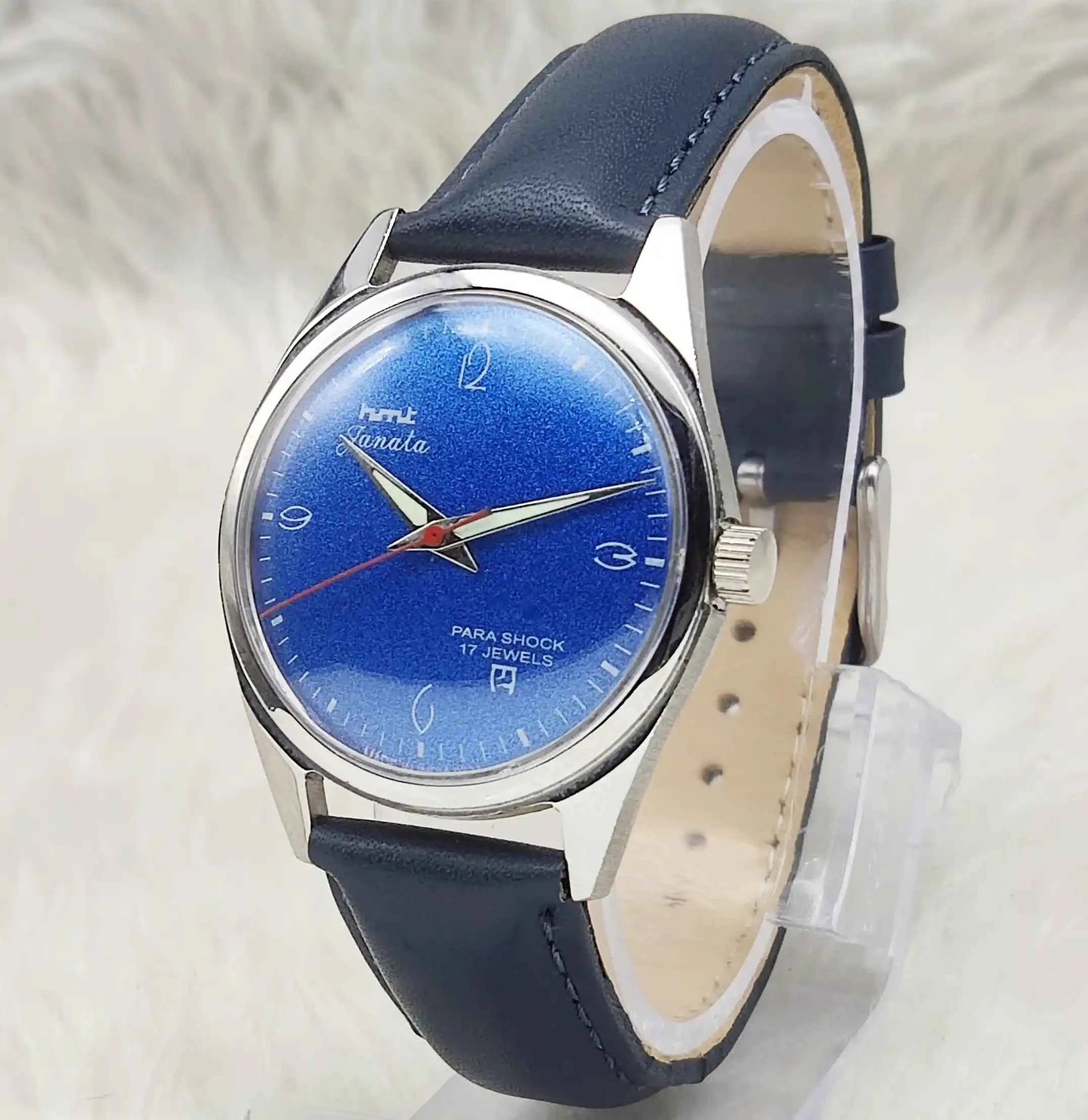 HMT Janata Handwinding Blue Dial 17 Jewels English Numerals Watch