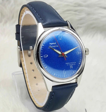 HMT Janata Handwinding Blue Dial 17 Jewels English Numerals Watch