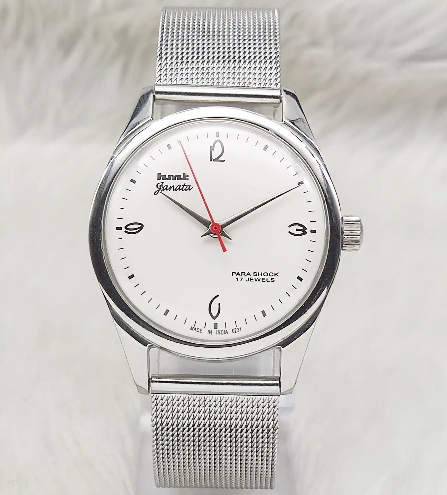 HMT Janata White Dial 17 Jewels Handwinding Watch