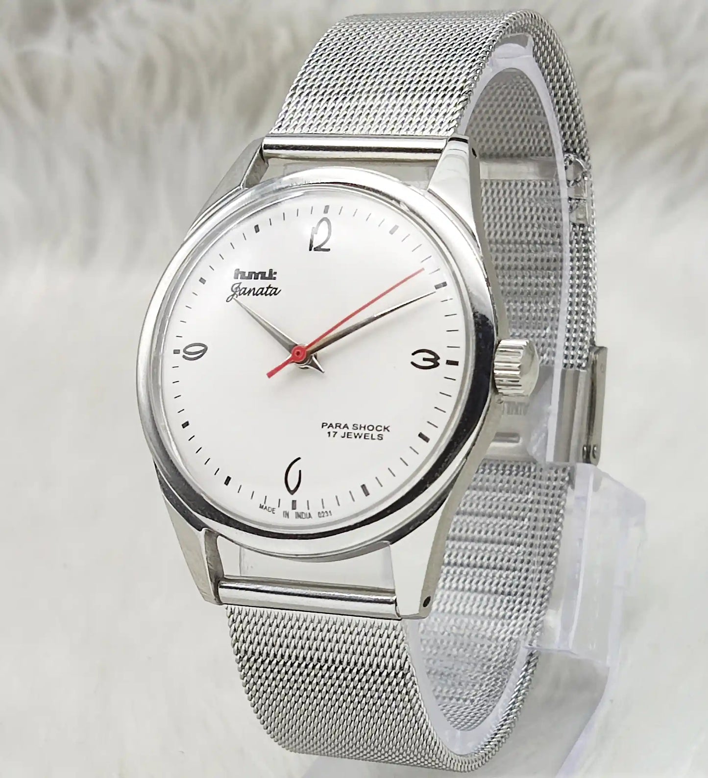 HMT Janata White Dial 17 Jewels Handwinding Watch
