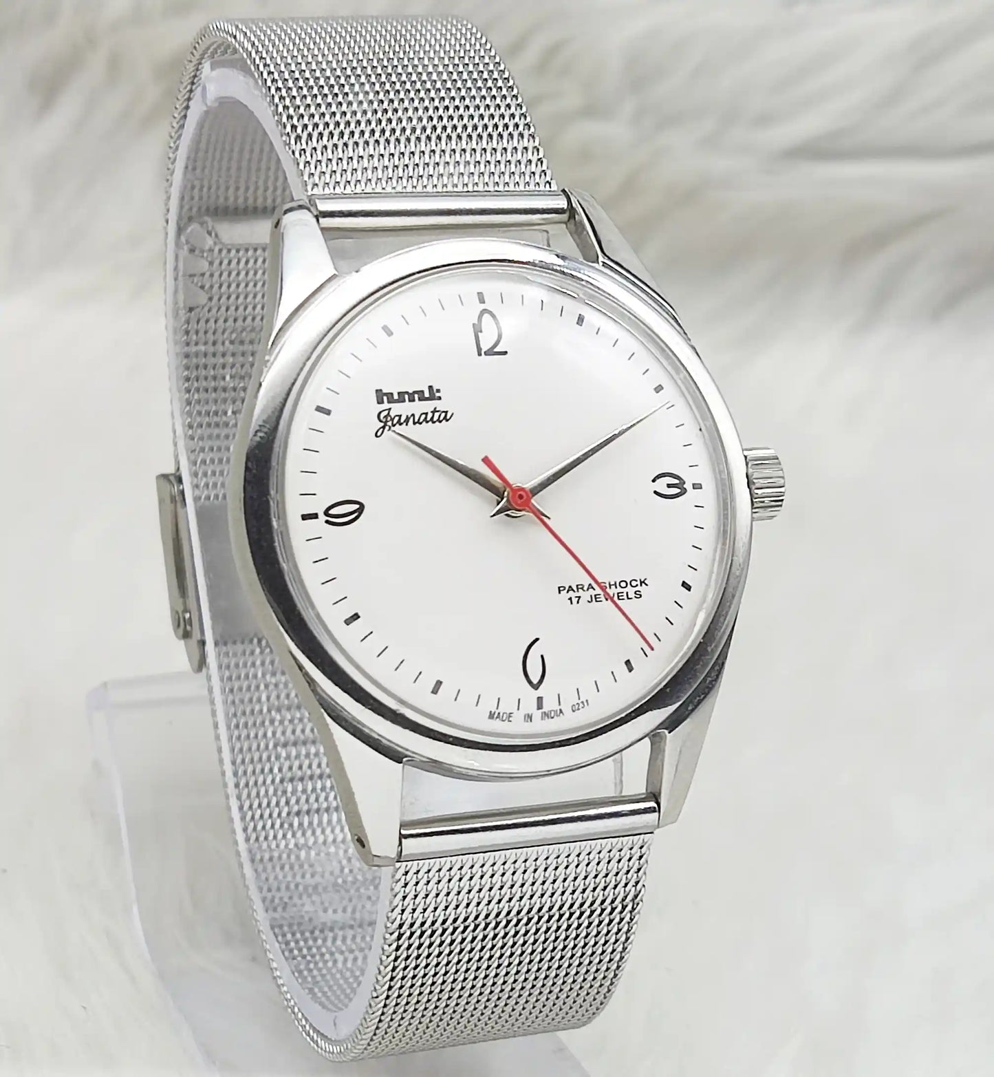 HMT Janata White Dial 17 Jewels Handwinding Watch