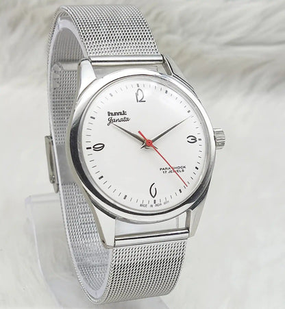 HMT Janata White Dial 17 Jewels Handwinding Watch