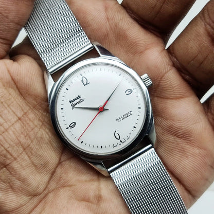 HMT Janata White Dial 17 Jewels Handwinding Watch