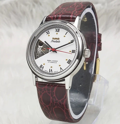 HMT Jhalak White Dial 17 Jewels Skeleton Dial Watch
