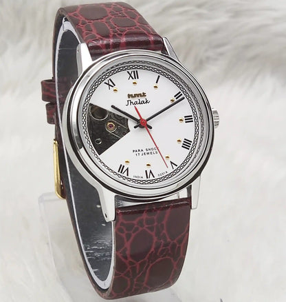 HMT Jhalak White Dial 17 Jewels Skeleton Dial Watch