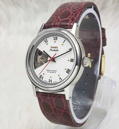 HMT Jhalak Skeleton Watch with White Dial Mechanical Handwinding Watch