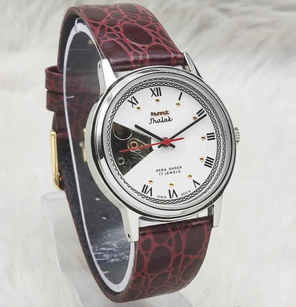 HMT Jhalak Skeleton Watch with White Dial Mechanical Handwinding Watch