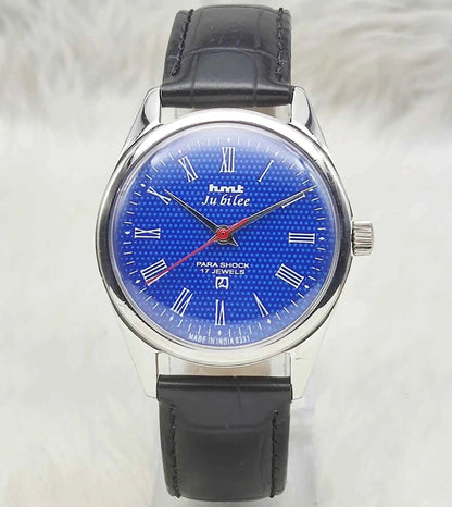 HMT Jubilee 17 Jewels Blue Dial Roman Numerals Handwinding Watch