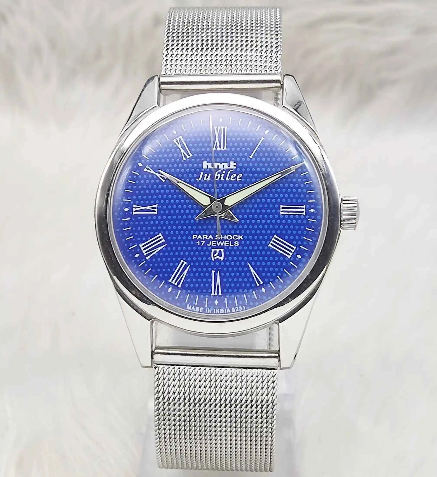 HMT Jubilee 17 Jewels Blue Dial Handwinding Watch