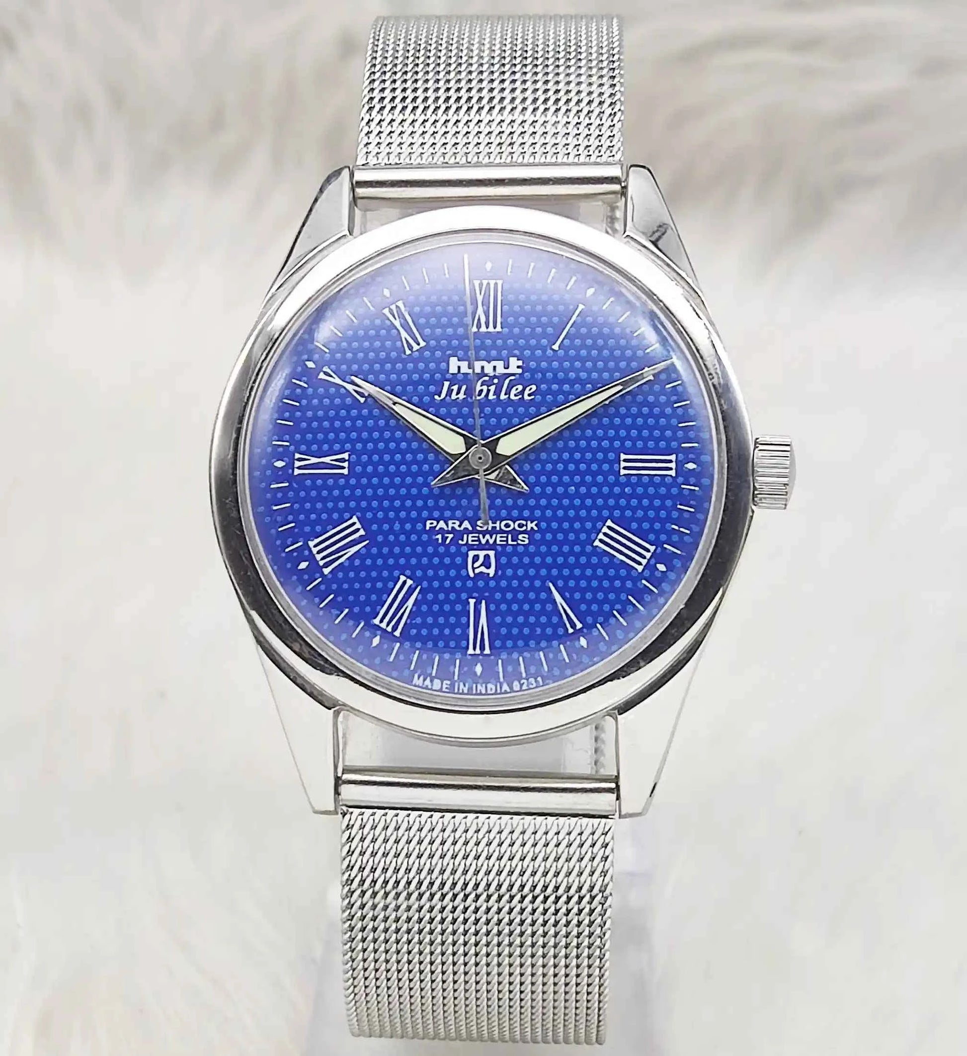 HMT Jubilee 17 Jewels Blue Dial Handwinding Watch