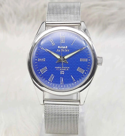 HMT Jubilee 17 Jewels Blue Dial Handwinding Watch