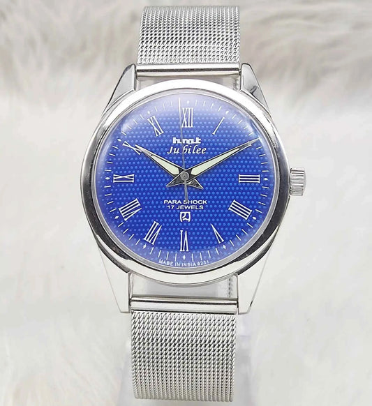 HMT Jubilee 17 Jewels Blue Dial Handwinding Watch