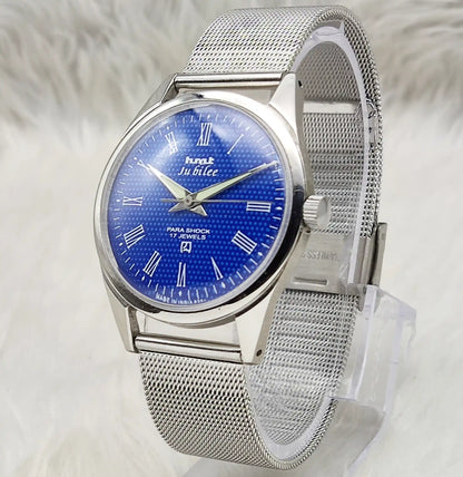 HMT Jubilee 17 Jewels Blue Dial Handwinding Watch