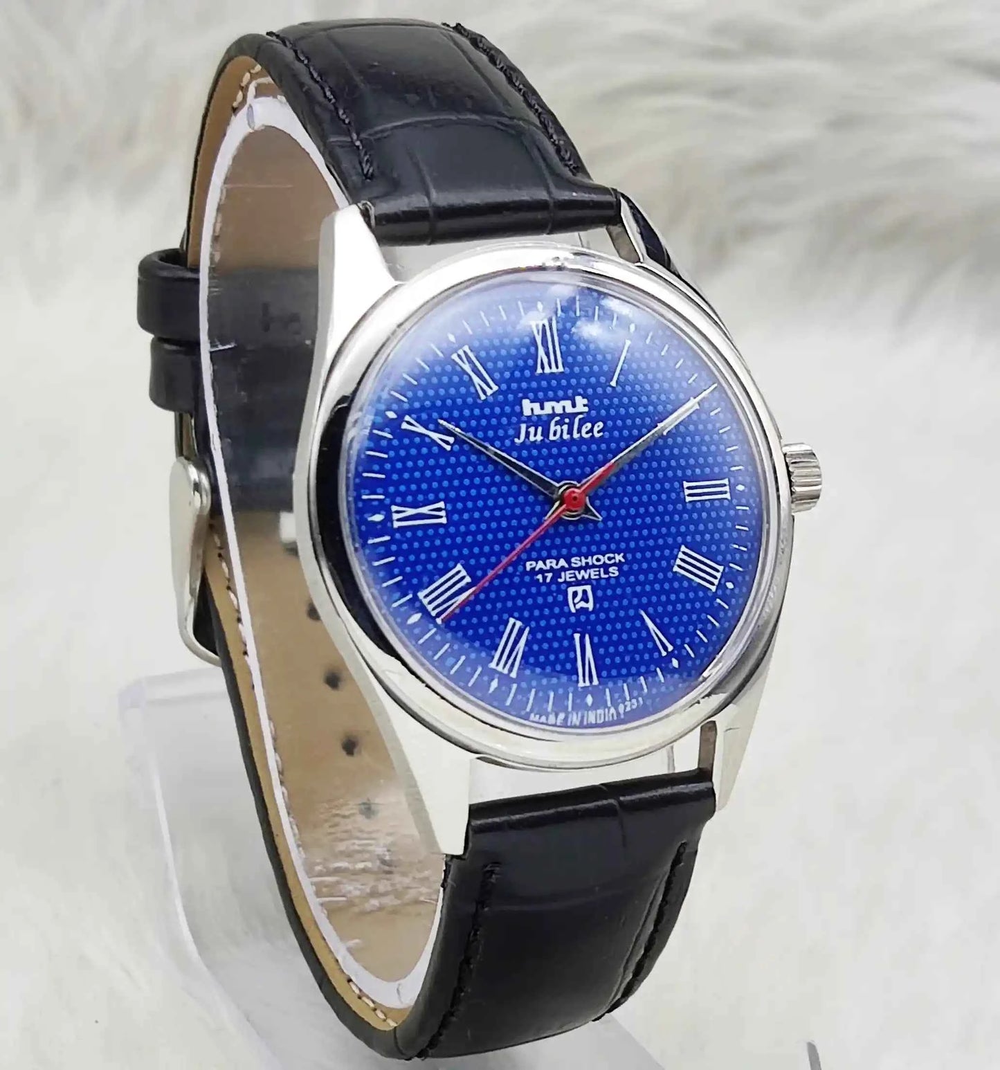 HMT Jubilee 17 Jewels Blue Dial Roman Numerals Handwinding Watch