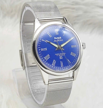 HMT Jubilee 17 Jewels Blue Dial Handwinding Watch
