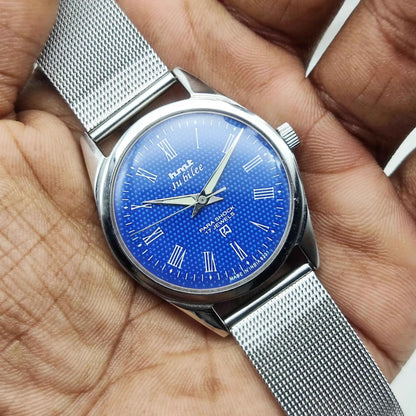 HMT Jubilee 17 Jewels Blue Dial Handwinding Watch