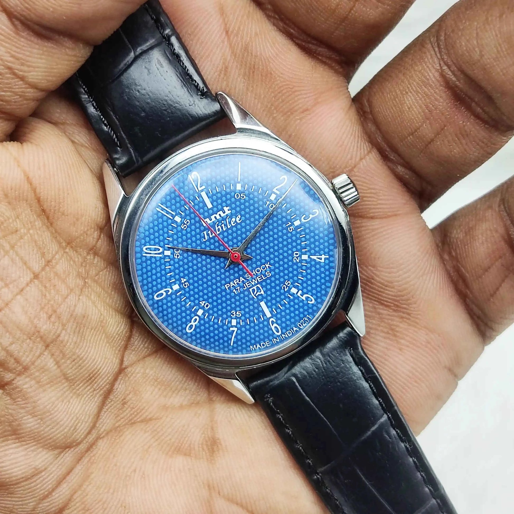 HMT Jubilee 17 Jewels Blue Dial Handwinding Watch