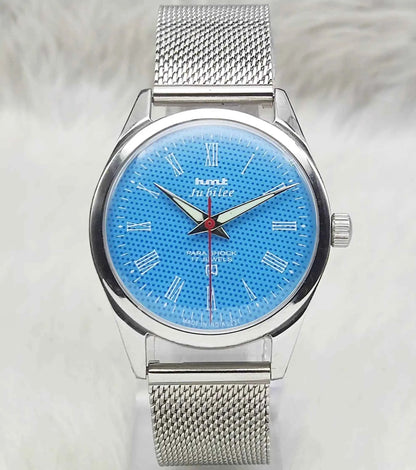 HMT Jubilee 17 Jewels Sky Blue Dial Roman Numerals Indices Handwinding Watch