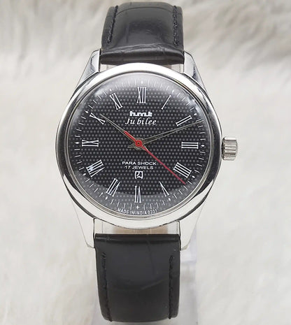 HMT Jubilee Black Dial Watch 17 Jewels Mechanical Handwinding