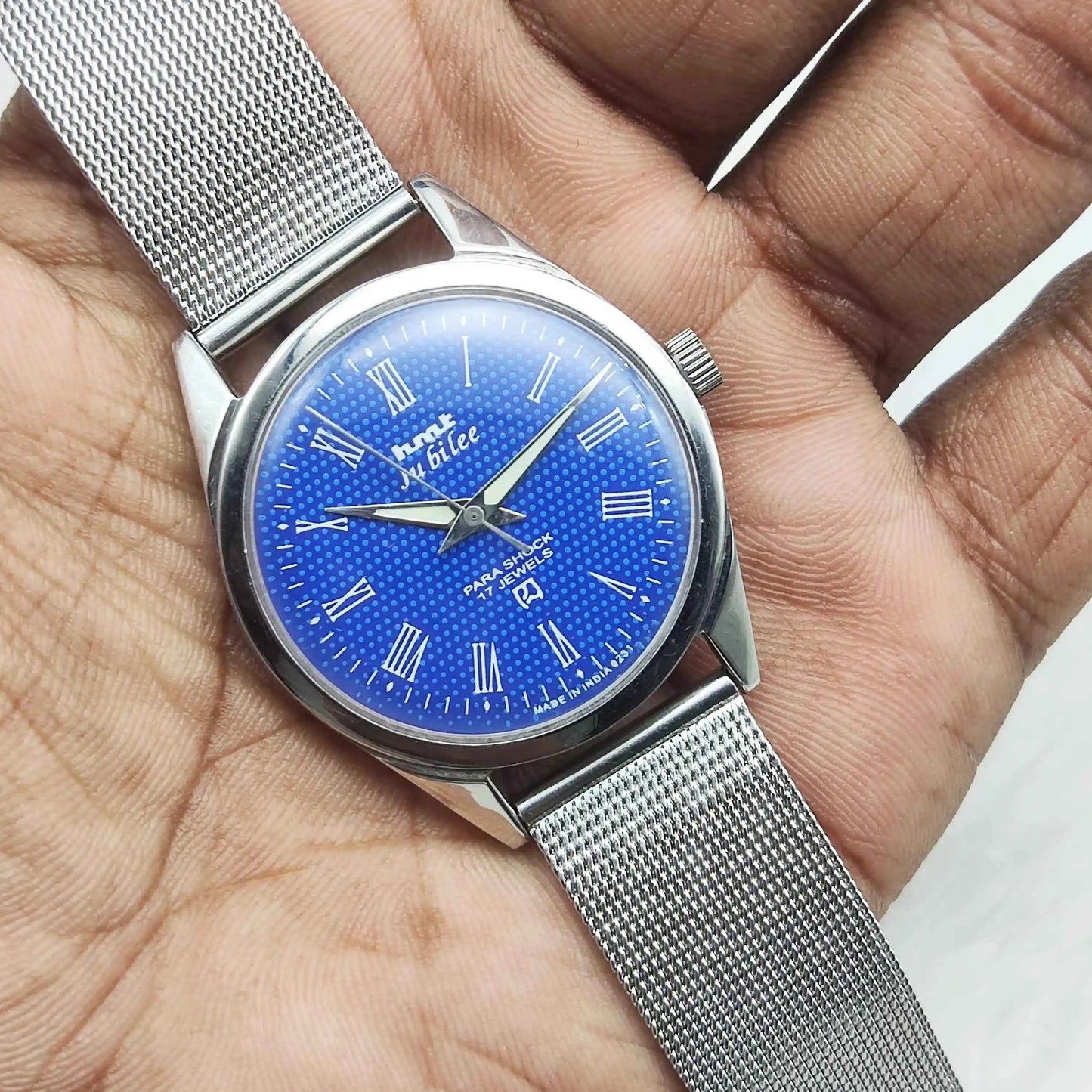 HMT Jubilee Blue Dial 17 Jewels Handwinding Watch
