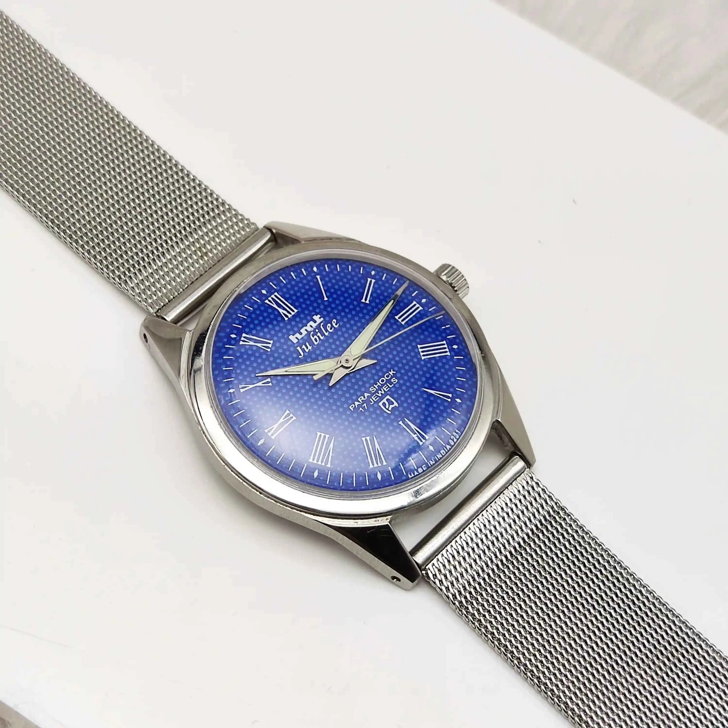 HMT Jubilee Blue Dial 17 Jewels Handwinding Watch