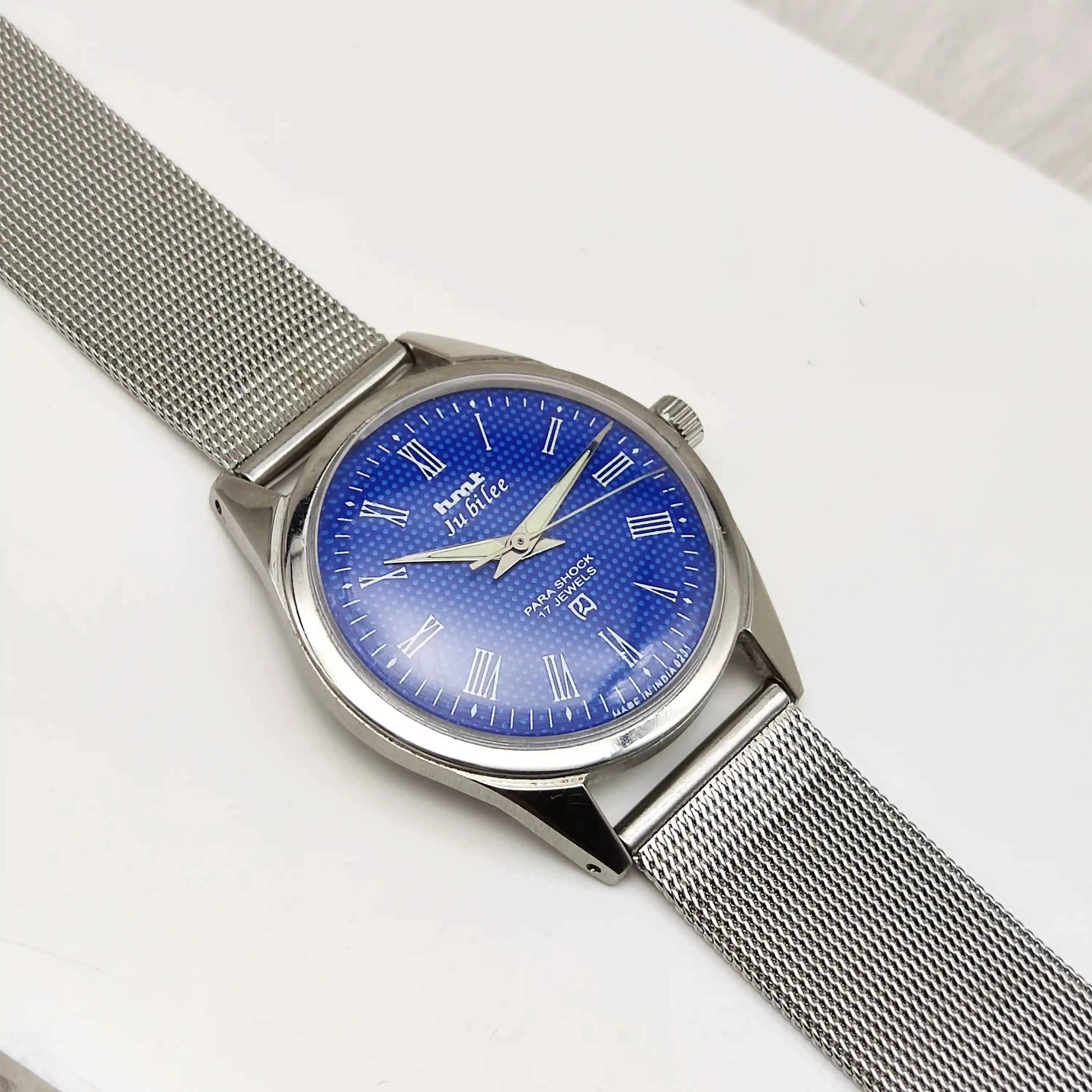 HMT Jubilee Blue Dial 17 Jewels Handwinding Watch