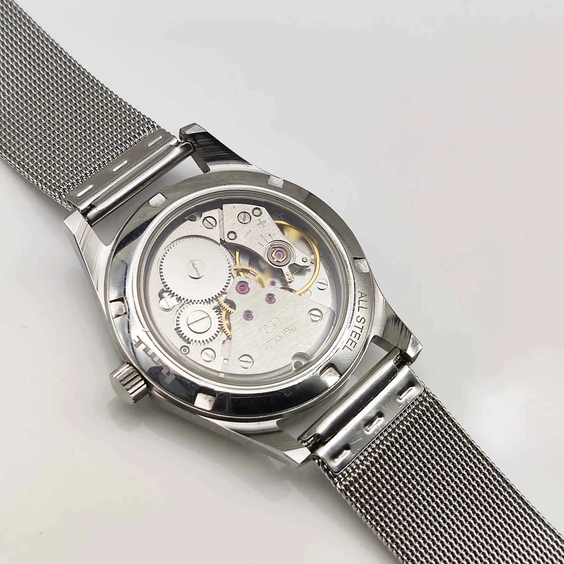 HMT Jubilee 17 Jewels Blue Dial Handwinding Watch Transparent Back