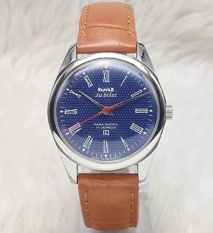 HMT Jubilee Blue Dial 17 Jewels Handwinding Watch - Timeless Elegance