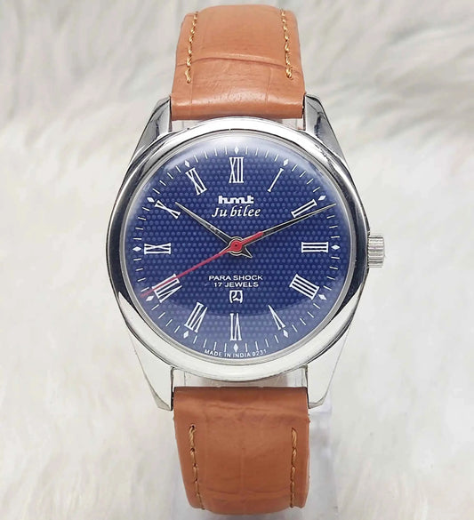 HMT Jubilee Blue Dial 17 Jewels Handwinding Watch - Timeless Elegance