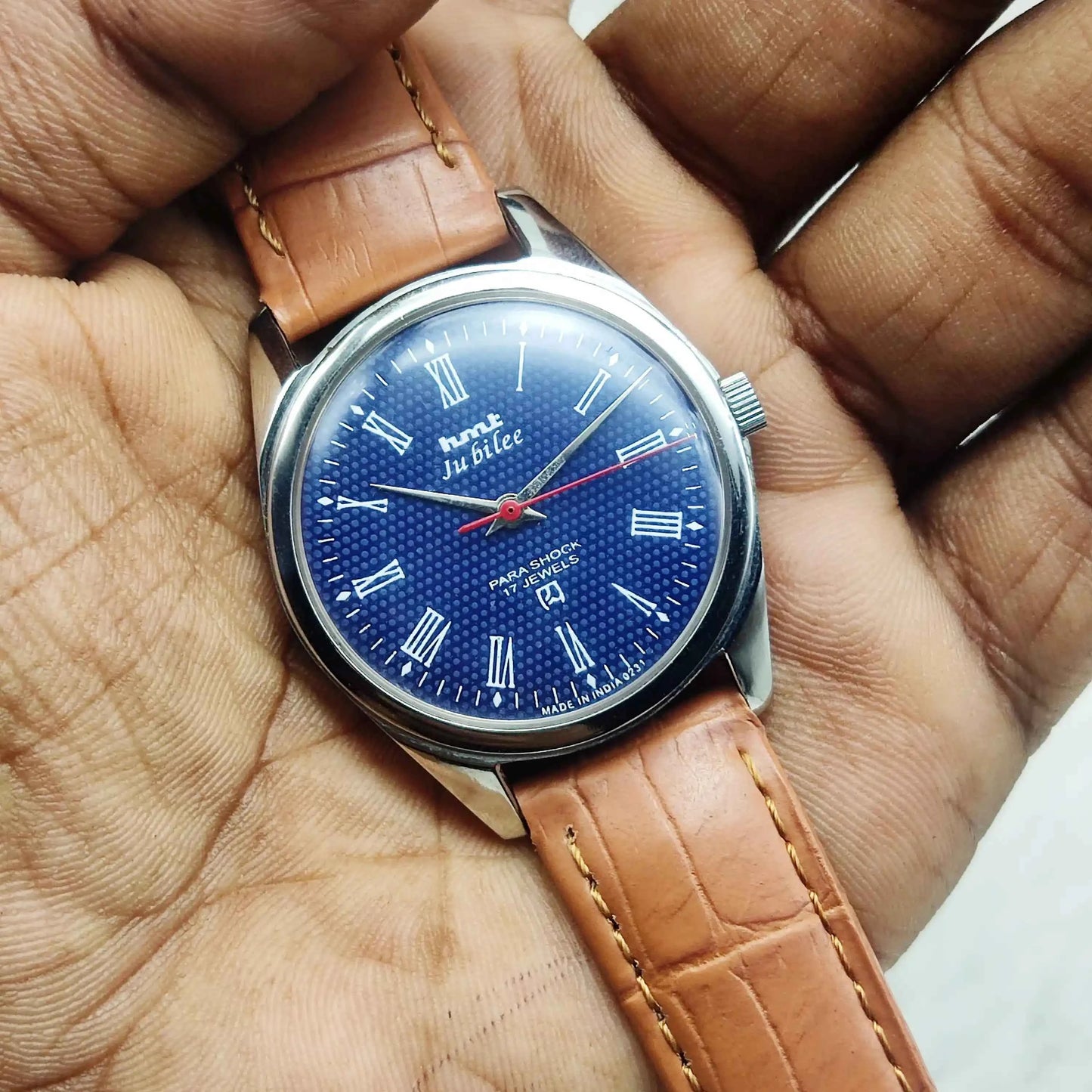 HMT Jubilee Blue Dial 17 Jewels Handwinding Watch - Timeless Elegance