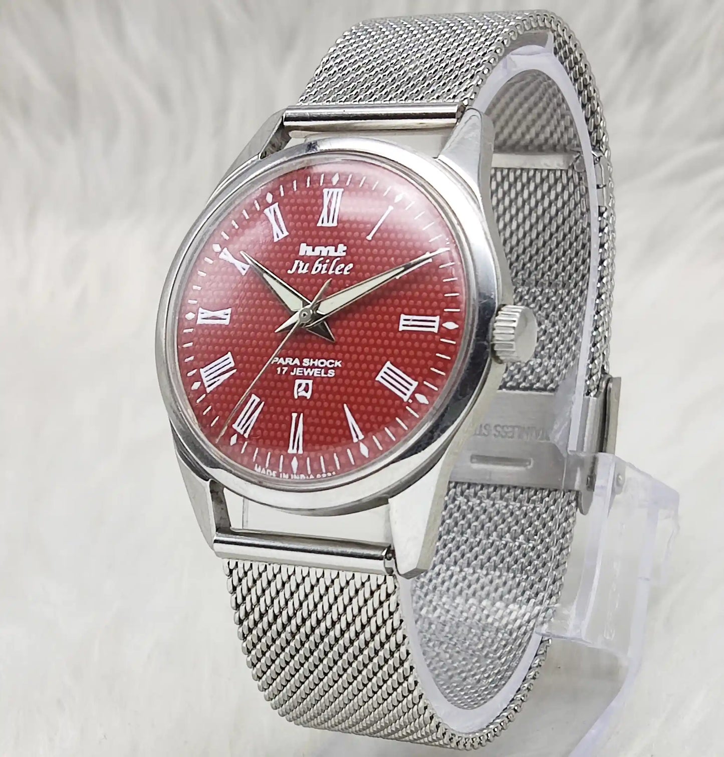 HMT Jubilee Maroon Dial 17 Jewels Handwinding Men's Watch