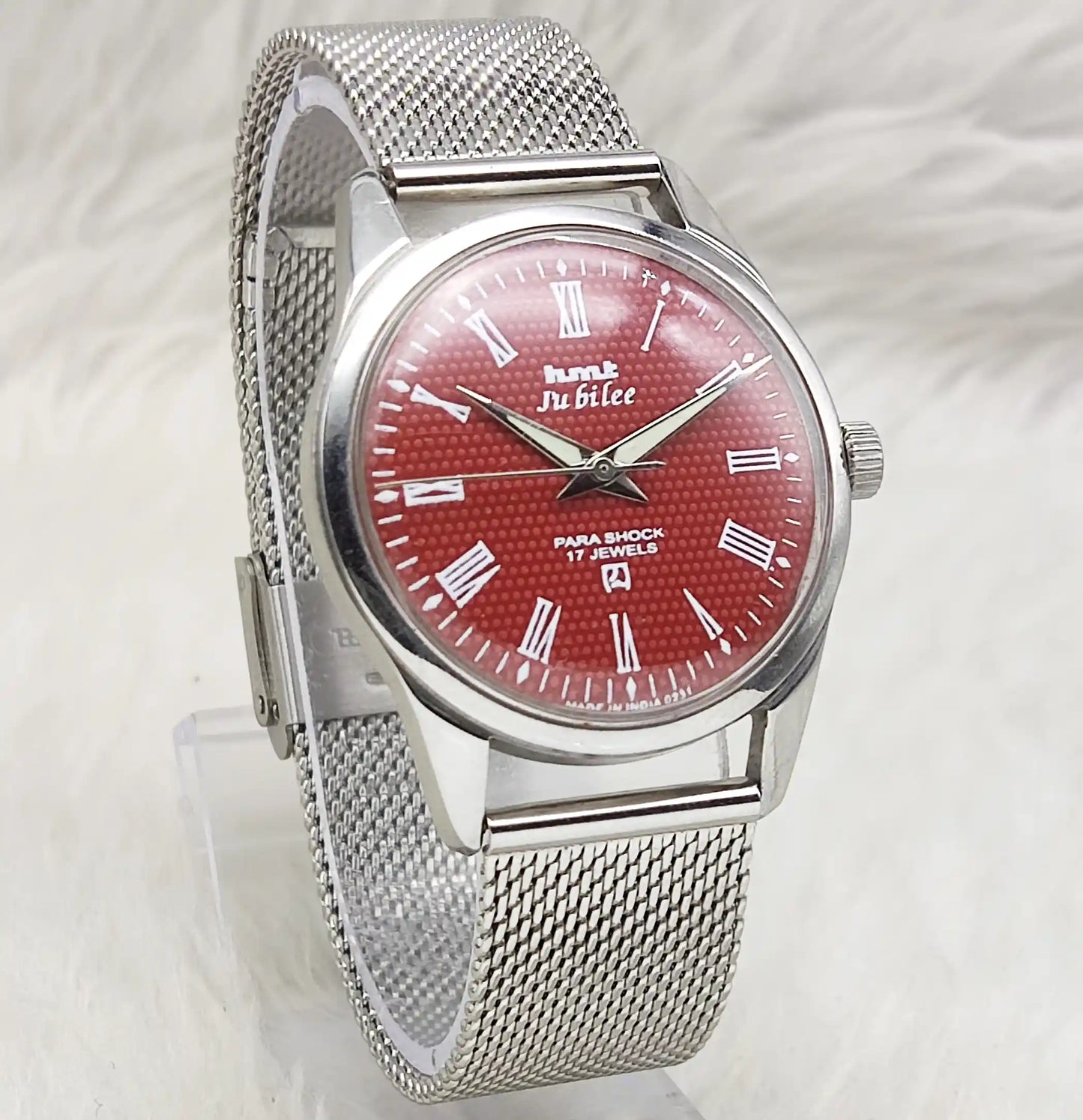 HMT Jubilee Maroon Dial 17 Jewels Handwinding Men's Watch