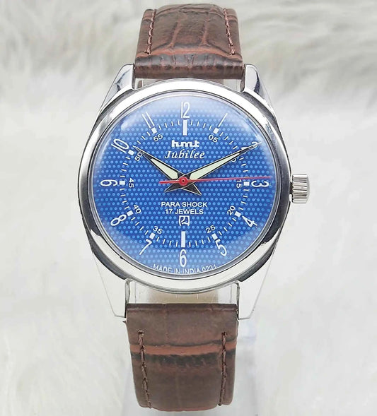 HMT Jubilee 17 Jewels Mechaniocal Handwinding Blue Dial Watch