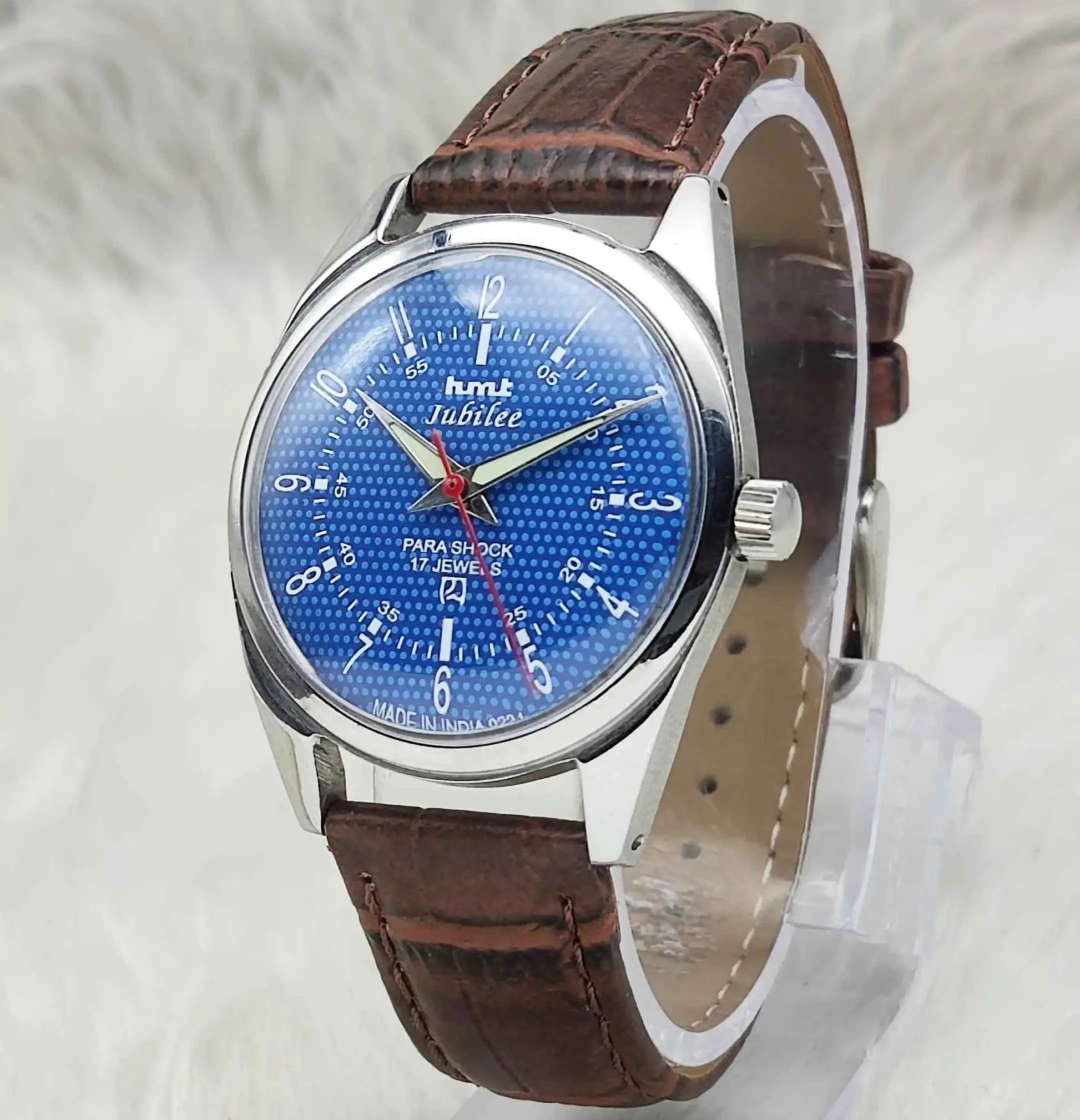 HMT Jubilee 17 Jewels Mechaniocal Handwinding Blue Dial Watch
