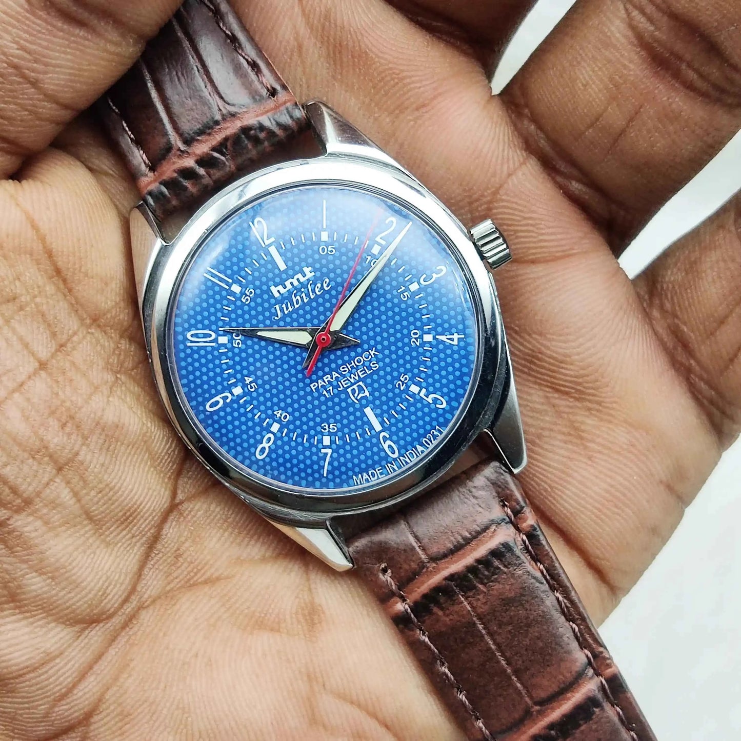 HMT Jubilee 17 Jewels Mechaniocal Handwinding Blue Dial Watch