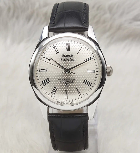 HMT Jubilee Silver Dail 17 Jewels Handwinding Watch Transparent Back