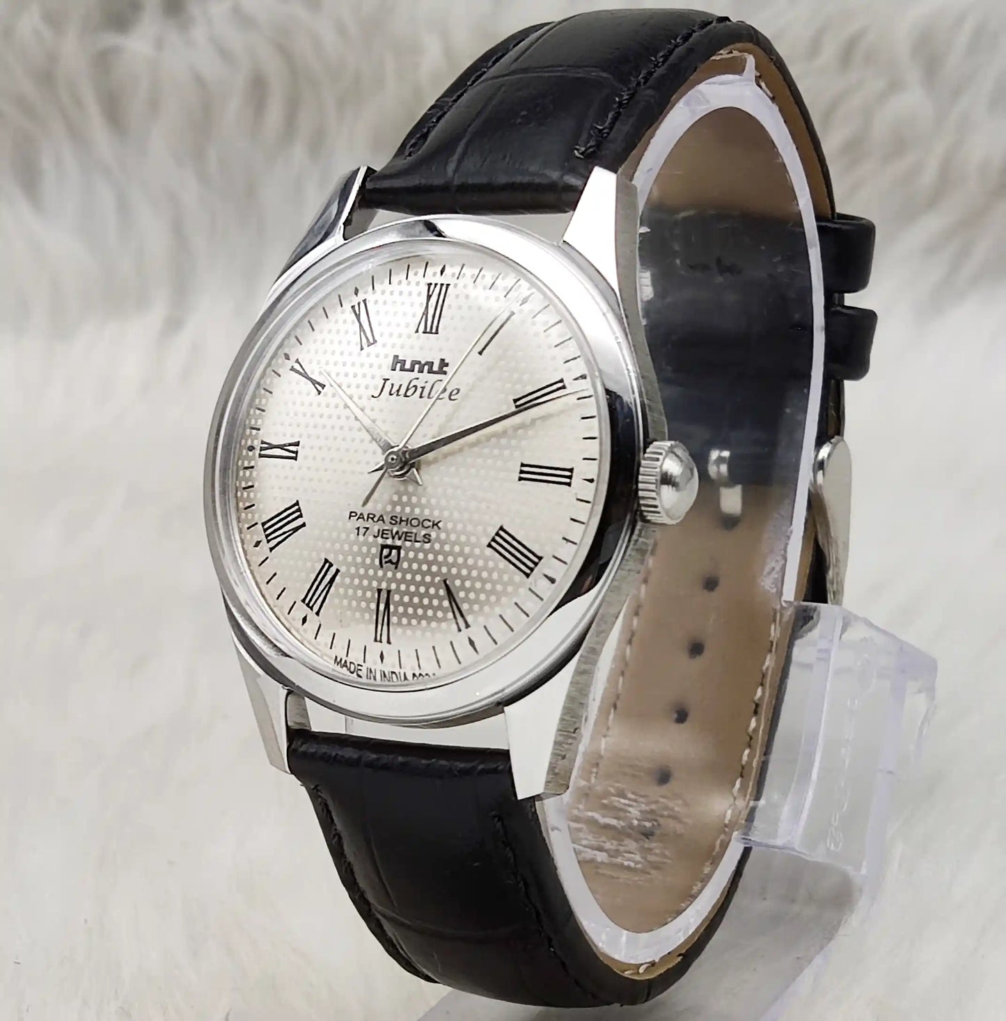 HMT Jubilee Silver Dail 17 Jewels Handwinding Watch Transparent Back