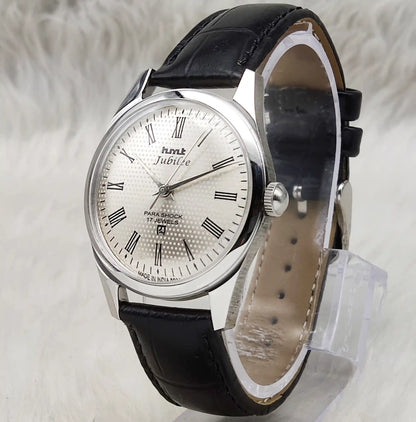 HMT Jubilee Silver Dail 17 Jewels Handwinding Watch Transparent Back