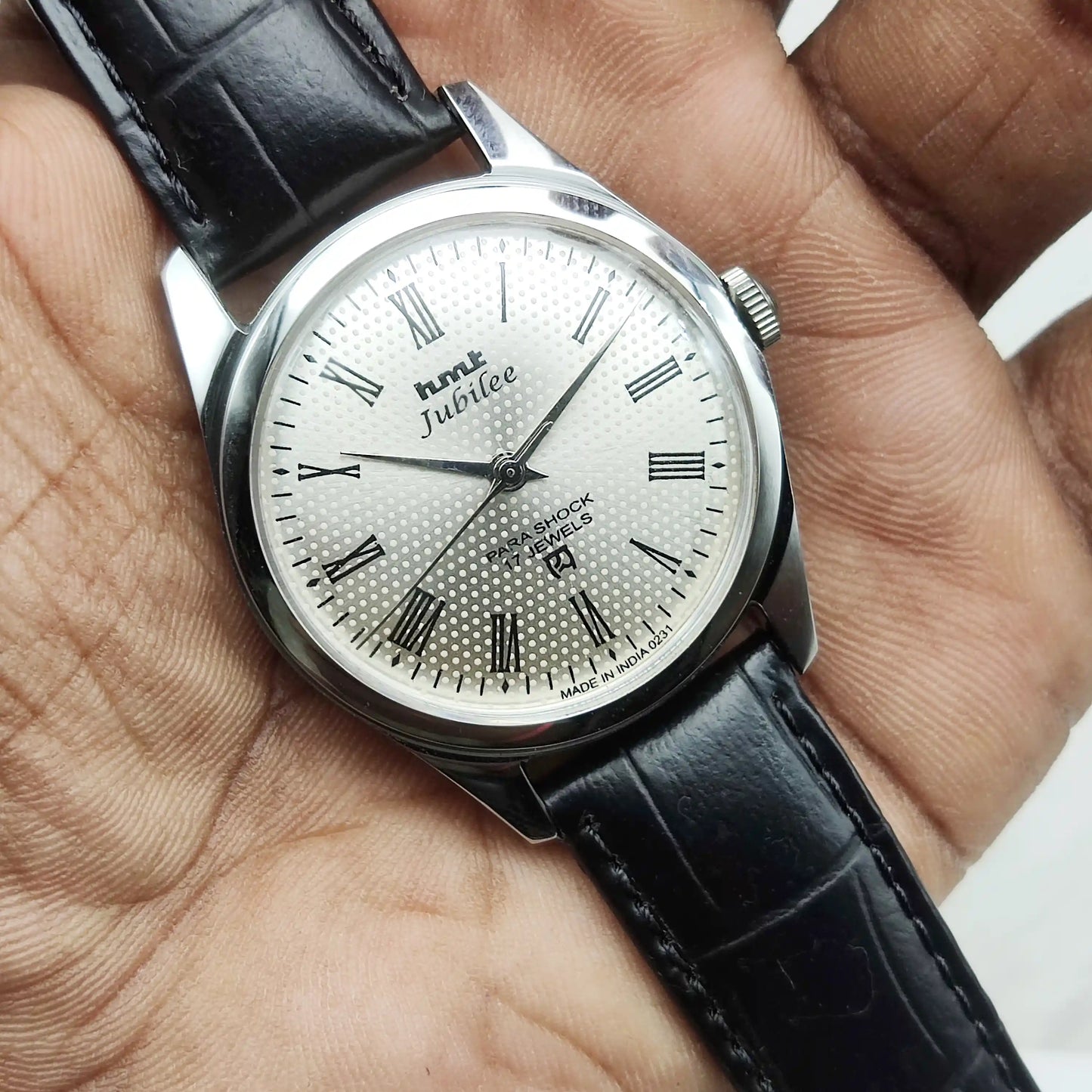 HMT Jubilee Silver Dail 17 Jewels Handwinding Watch Transparent Back