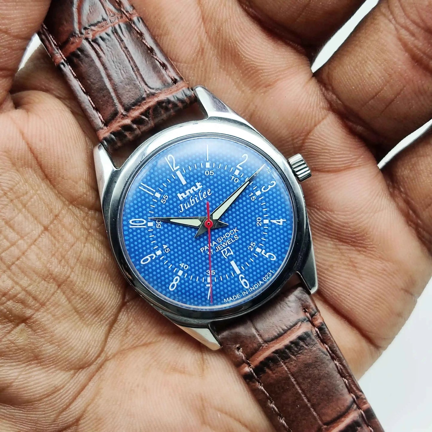 HMT Jubilee Sky Blue Dial 17 Jewels Handwinding Watch