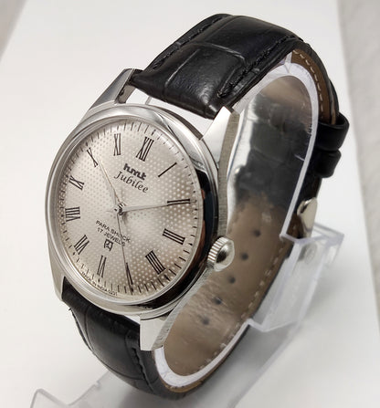HMT Jubilee Watch 17 Jewels silver Dotted Dial Handwinding Timepiece