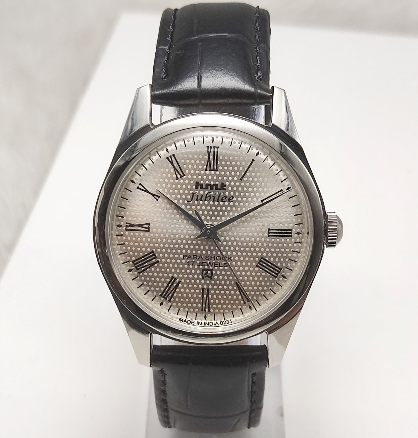 HMT Jubilee Watch 17 Jewels silver Dotted Dial Handwinding Timepiece
