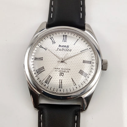 HMT Jubilee Watch 17 Jewels silver Dotted Dial Handwinding Timepiece