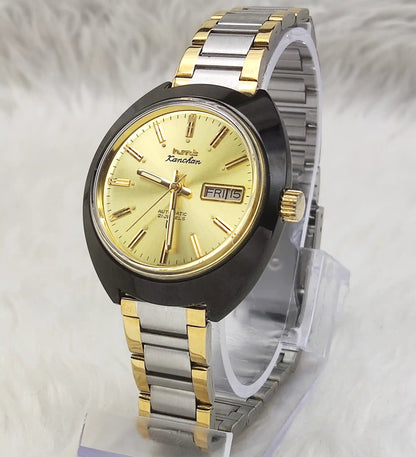 HMT Kanchan Para Shock 21 Jewels Automatic Golden Dial Watch