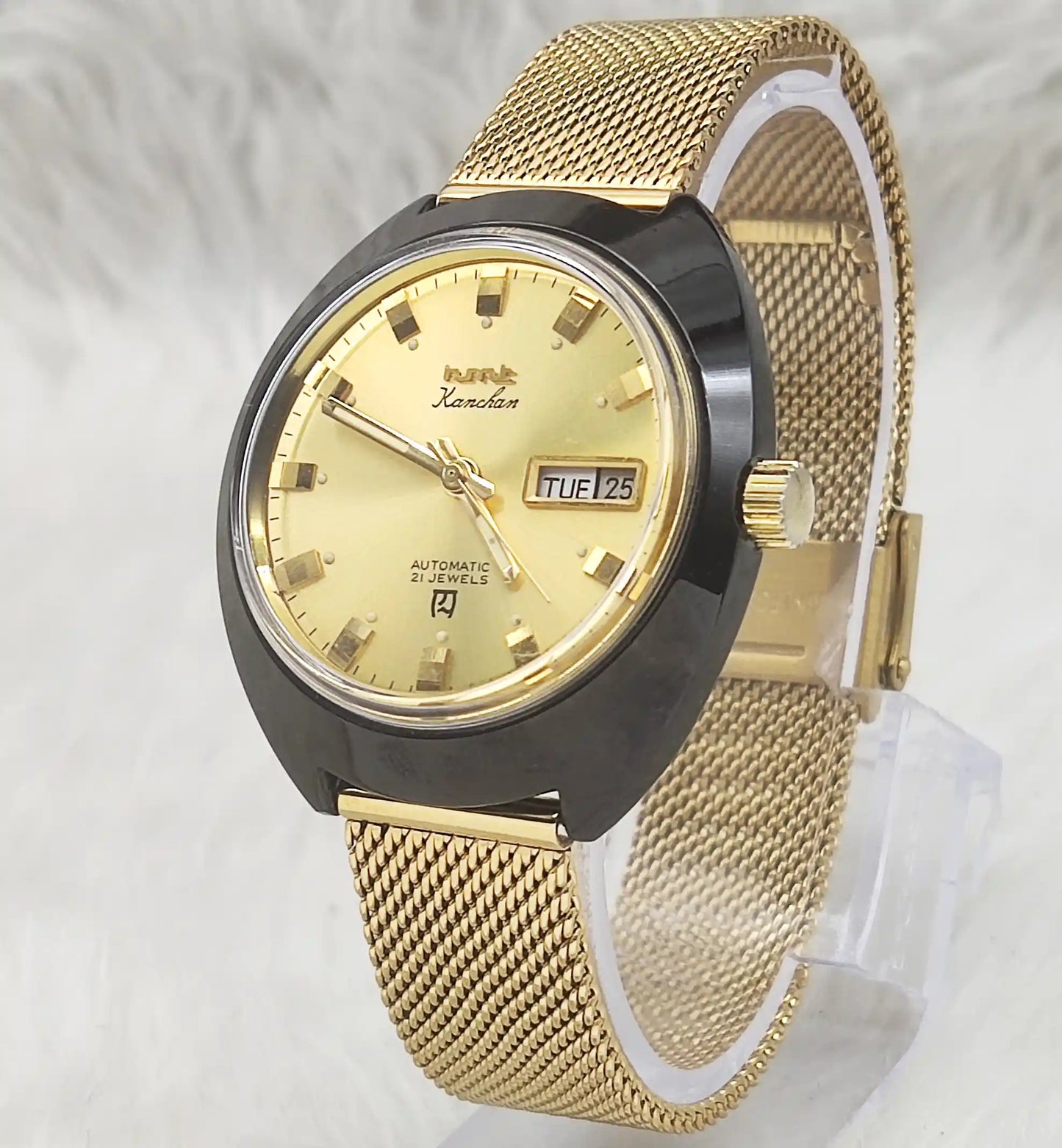 HMT Kanchan Para Shock 21 Jewels Golden Dial Automatic
