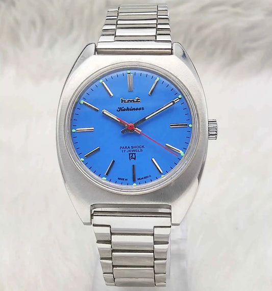 HMT Kohinoor Blue Dial Watch - 17 Jewels Asian Handwinding Timepiece