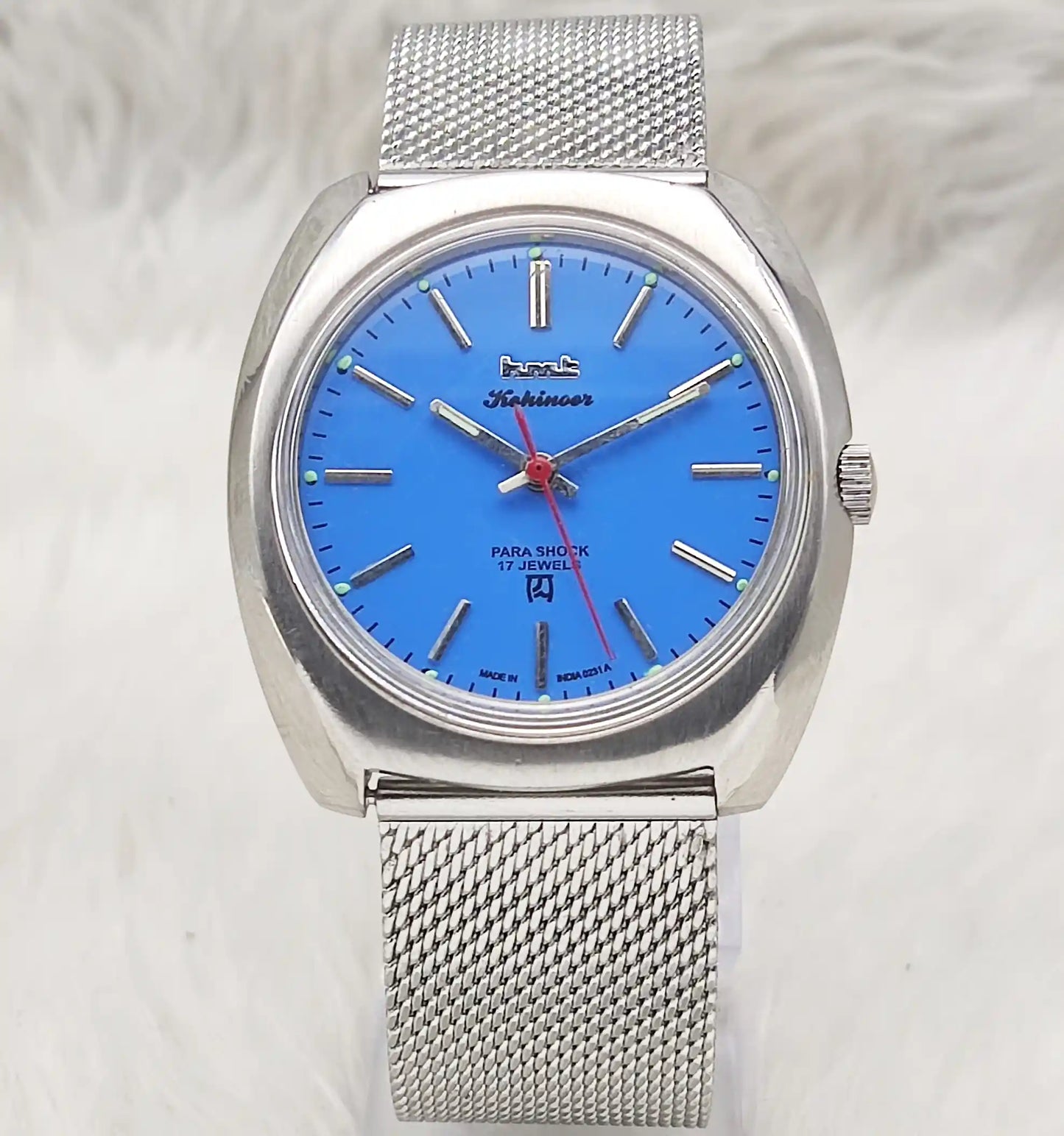 HMT Kohinoor - 17 Jewels Asian Blue Dial With Stick Indices Handwinding Watch